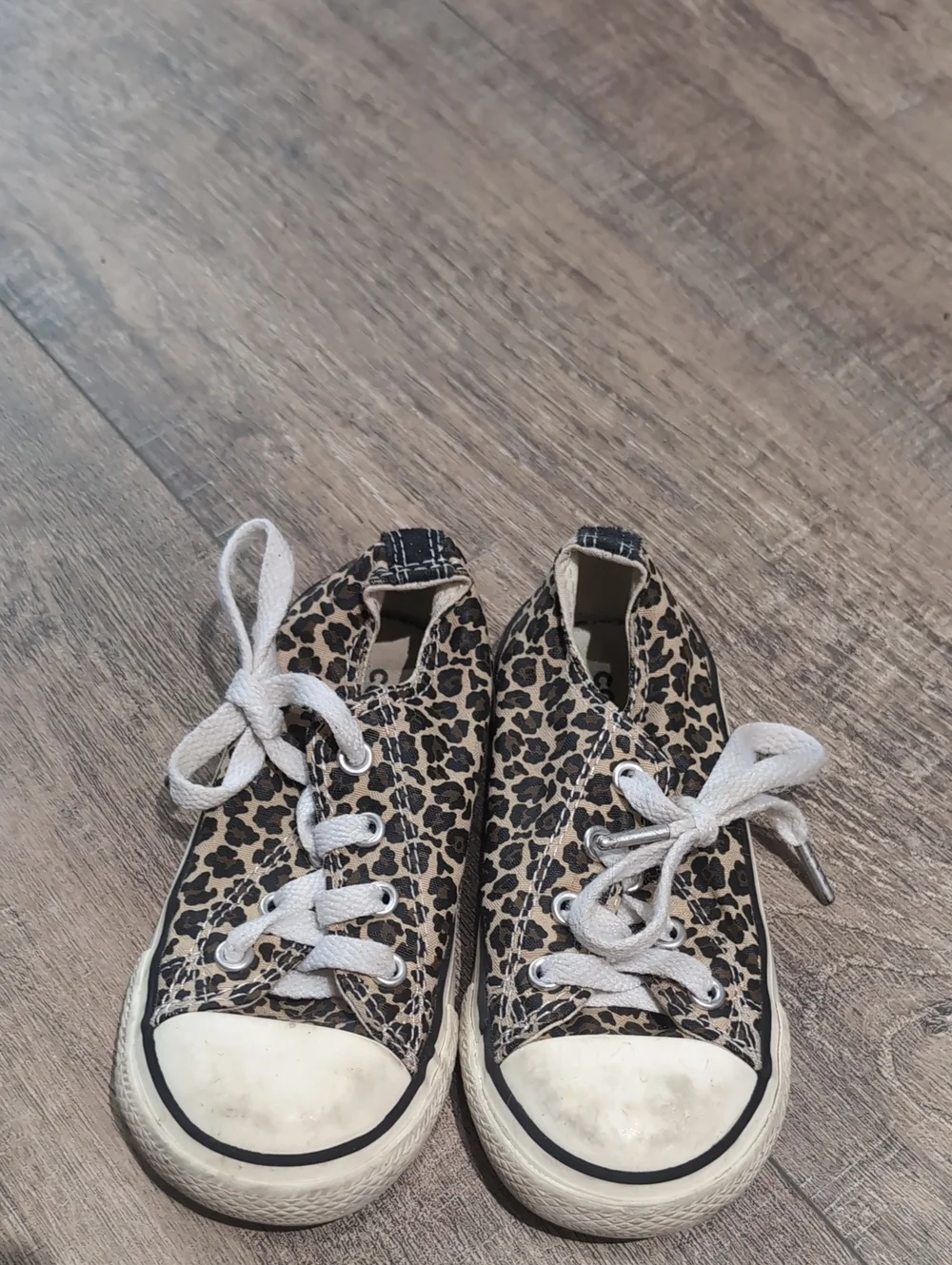 Converse Kids Leopard Print Sneakers in Beige and Black